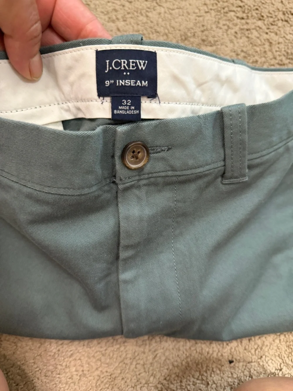 J. Crew Men's Teal Flat-Front Cotton Shorts